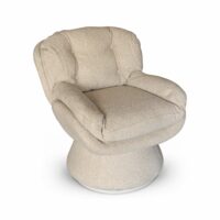 Fauteuil pivotant en tissu beige-Tissu-Beige-Now's Home
