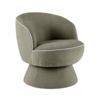 Fauteuil pivotant en tissu vert-Tissu-Vert-Oviala