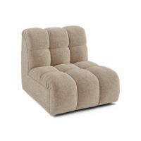 Fauteuil pivotant modulable en tissu bouclette taupe-Tissu-Taupe-Premium Interiors