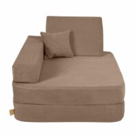 Fauteuil pliable enfant avec matelas confortable--Marron-Angelove.