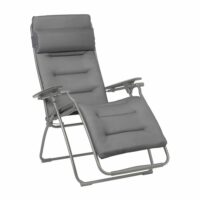 Fauteuil pliant matelassé zéro gravité en acier gris l88xl71xh115--Gris-LAFUMA MOBILIER
