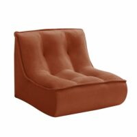 Fauteuil pour canapé modulable velours côtelé 90 x 80 cm terracotta-Velours-Rouge-Oviala