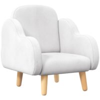 Fauteuil pour enfant design scandinave tissu blanc-Tissu-Blanc-ZONEKIZ
