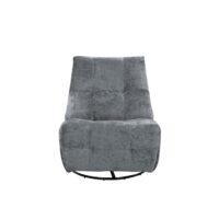 Fauteuil relax pivotant en velours chiné gris-Velours-Gris-DECO IN PARIS
