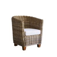 Fauteuil rond de jardin en kubu--Beige-BERAH GETAH