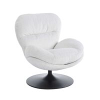 Fauteuil rotatif tissu 1 place beige-Tissu-Beige-Gaucet