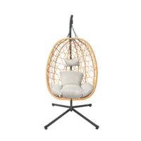 Fauteuil suspendu effet rotin--Marron-Concept Usine