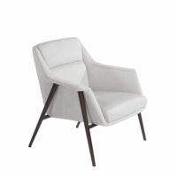 Fauteuil tissu blanc et pieds acier brun-Tissu-Blanc-Angel Cerda