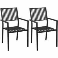 Fauteuils d'extérieur empilables en aluminium cayo (lot de 2) graphite-Aluminium-Gris-Proloisirs