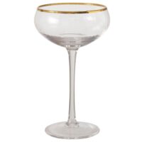 Flûte à champagne en verre et liseré doré 10x10x17cm-Verre-Doré-Wadiga