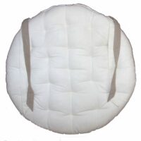 Galette de chaise ronde en coton blanc D40-Coton-Beige-Sud Etoffe