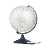 Globe terrestre 30 cm  cartographie muette--Blanc-Nova Rico