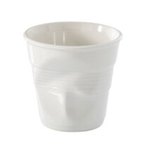 Gobelet expresso Froissé 8 cl  en porcelaine  blanc-Porcelaine-Blanc-revol