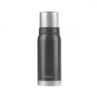 Gourde isotherme et 2 gobelets 1 l en inox noir-Inox-Noir-Vialli
