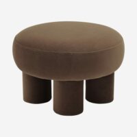 Grand pouf en tissu velours - brun-Tissu-Marron-Habitat