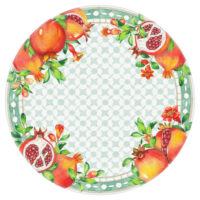Grande assiette plate en mélamine imprimé de grenades ø 28 cm-Les jardins de la comtesse