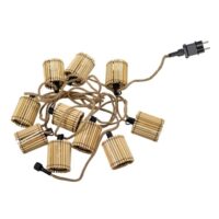 Guirlande lumineuse d'extérieur câble en jute l8m marron--Marron-Newgarden