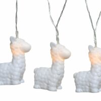 Guirlande lumineuse lama en plastique blanc-Plastique-Blanc-Kaemingk