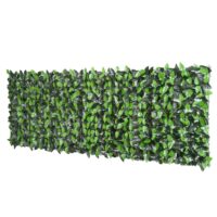 Haie artificielle feuilles de laurier - 3l x 1h m - feuillage réaliste--Vert-Outsunny