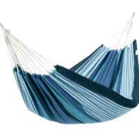 Hamac double en toile rayé bleu et vert--Bleu-Escuderos
