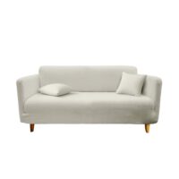 Housse de canapé extensible bouclette polyester naturel 230 x 60--Beige-Home Maison