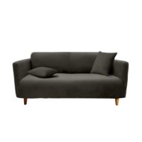Housse de canapé extensible polyester gaufré gris 180x230cm--Gris-Douceur d'Intérieur