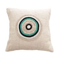 Housse de coussin avec deco en coquillages