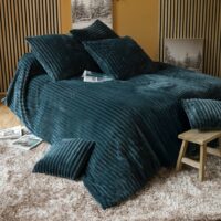 Housse de coussin en polyester bleu nuit 40x40cm--Bleu-Becquet