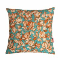 Housse de coussin extérieur 45x45 cm motif fleurs graphiques orange--Orange-Vent de Bohème