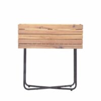 Jardinière en bois et métal h62cm - bois clair-Métal-Marron-Drawer