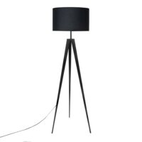 Lampadaire avec base noire à trois pieds--Noir-Koketto Home