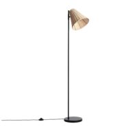 Lampadaire en métal avec abat-jour en rotin h151cm - bois clair-Métal-Marron-Drawer