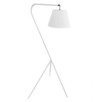 Lampadaire métal avec abat-jour blanc et trépied sur 3 pieds-Métal-Blanc-Meubletmoi