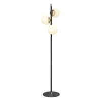Lampadaire noir moderne avec structure en métal et 3 sphères blanches-Métal-Blanc-Maytoni