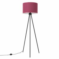 Lampadaire tissu/PVC/acier bordeaux/noir H 135 cm-Tissu-Rouge-Sollux Lighting