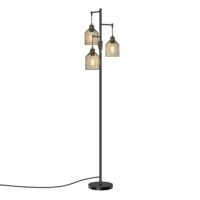 Lampadaires d'intérieur avec 3 douilles e27 hauteur réglable noir--Noir-VASAGLE