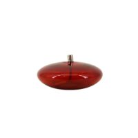 Lampe à huile ronde en verre soufflé bordeaux 14cm-Verre-Rouge-Bazardeluxe