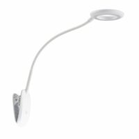 Lampe à pince en plastique blanc-Bois de Pin-Blanc-PRIOS
