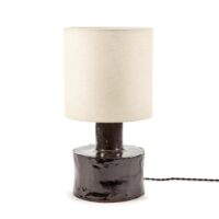 Lampe à poser céramique et lin h47cm noir-Céramique-Noir-Serax