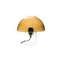 Lampe à poser champignon en verre ambré-Verre-Jaune-CAMIF