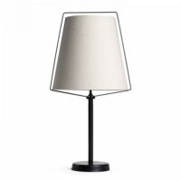 Lampe à poser design avec abat-jour en lin-Lin-Beige-Oviala