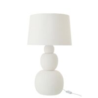 Lampe à poser en poterie arrondie minérale blanc 38 x 38--Blanc-Jolipa
