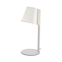 Lampe à poser led blanche 6W et abat-jour métallique-Métal-Blanc-Cristalrecord