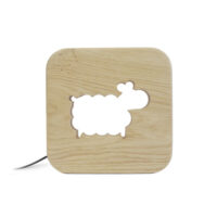 Lampe à poser veilleuse en bois mouton-Bois-Marron-Gone's