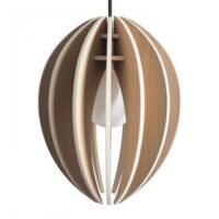 Lampe à suspendre en bois cordon noir sans ampoule-Bois-Marron-Gone's
