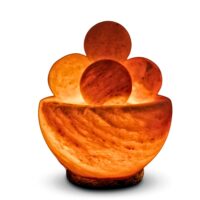 Lampe avec 4 boules de massage en cristal de sel 2kg-Cristal-Orange-Zen'Light