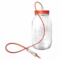Lampe bocal en verre rouge clair-Verre-Rouge-Fenel & Arno