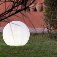Lampe boule d'extérieur diamètre 40cm blanc--Blanc-Newgarden