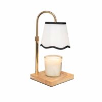 Lampe chauffe bougie avec minuterie polyester--Beige-Flamingueo