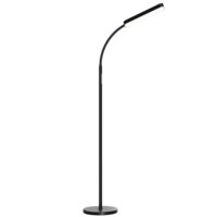 Lampe de sol led 5 modes d'éclairage 12 w avec télécommande noire--Noir-Tectake